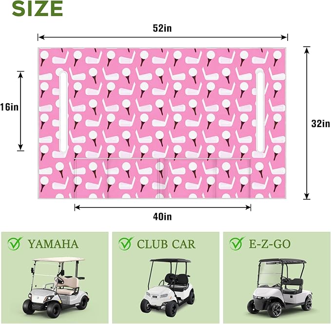 Golf Cart Seat Covers Club Car Golf Cart Accessories 4 Pockets Golf Carts Seat Towel Blanket for Men Women Golf Cart Decor