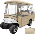 Leader Accessories Golf Cart Enclosure 2 + 2 Seater for EZGO RXV Golf Driving Enclosure Short Roof 2 Over 4 Passenger Golf Cart (Tan)