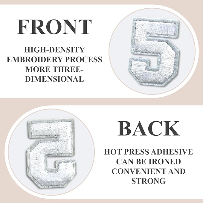 Number Iron On Patches, Numbers 0-9 Embroidery Applique Patch, DIY Decorative - Image 3