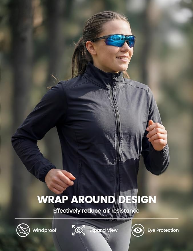Lamicall 22g Polarized Sports Sunglasses - UV400 Protection Men Women Sun Glasses for Running Cycling Fishing Golf Driving