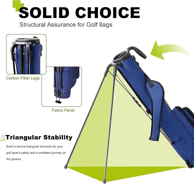 UNIHIMAL Golf Lightweight Stand Carry Bag– Easy to Carry and Durable Pitch n Putt Golf Bag for The Driving Range, Par 3 and Executive Courses–31.5 inches Tall