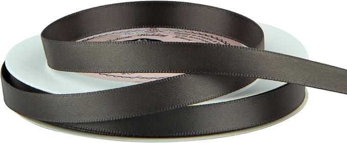 VATIN Double Face Dark Olive Satin Ribbon 3/8" Continuous 50 Yards, Dark Olive - Image 4