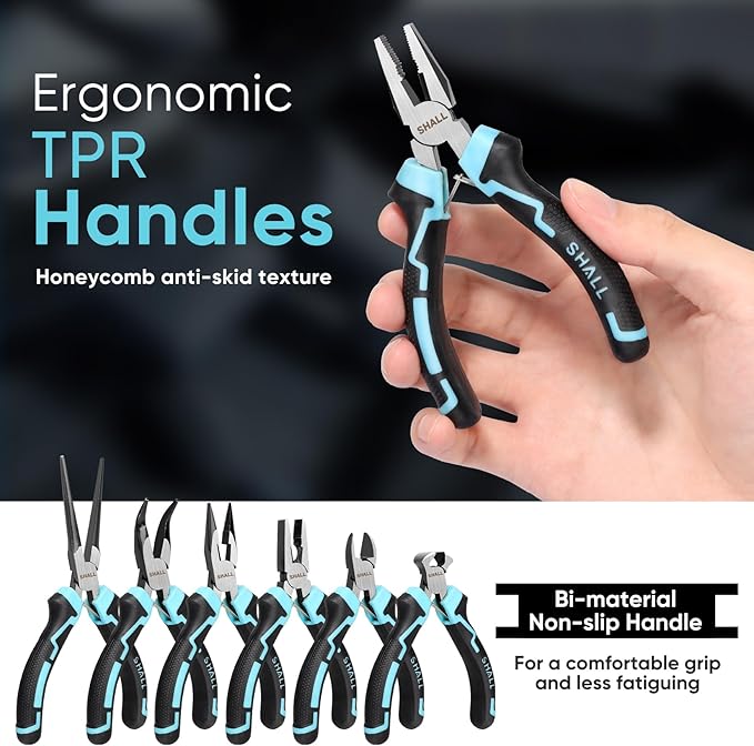 SHALL Mini Pliers Set, 6-Piece Small Pliers Tool Set Includes Needle Nose - Image 3