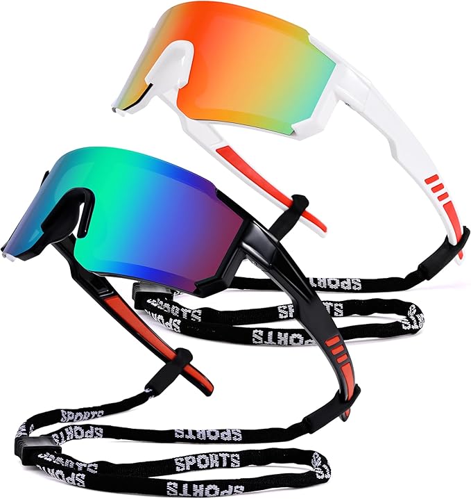 COASION Kids Baseball Sunglasses - Baseball Sunglasses for Boys Girls With Strap - Sports Softball Shades Age 3-10
