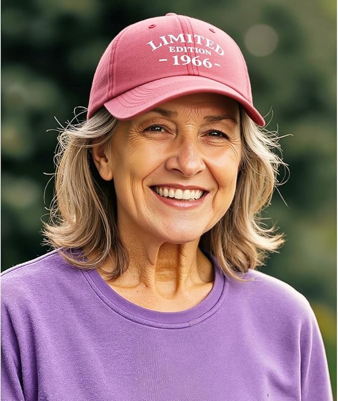 60th Birthday Gifts for Men Women, 60 Year Old Gifts Ideas, Adjustable Washed Cotton Embroidered Baseball Cap