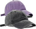 2 PCS Baseball Cap Golf Hat Washed-Cotton Plain Original Classic Cotton Vintage Adjustable Dad Hatsfor Men Women