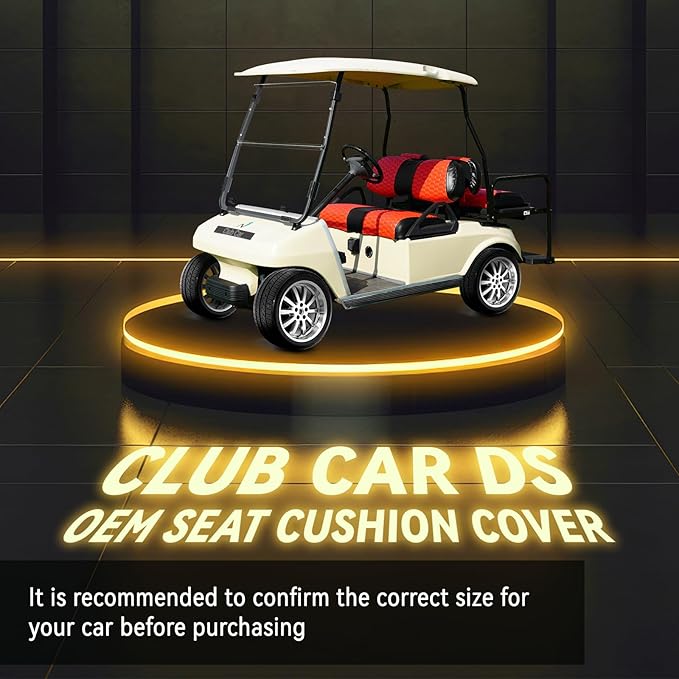 Golf Cart Seat Covers for EZGO TXT Club Car DS Gas or Electric OEM Regular Seat Cushion, No Staple, Golf Cart Vinyl Replacement Seat Cover