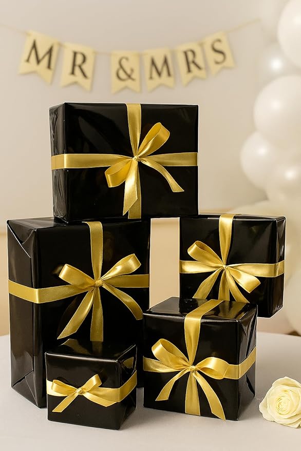 Anderson's Black Shiny Metallic PVC Roll: 47" x 100' Flame-Resistant Event Decor - Image 3