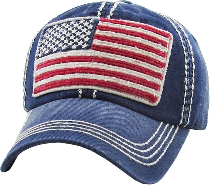 KBETHOS Flag USA America Military Thin Blue Line Thin Red Line Vintage Distressed Baseball Cap Dad Hat Unisex Adjustable…
