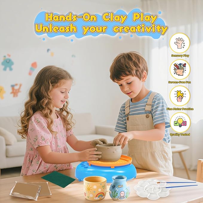 Pottery Wheel for Kids– Complete DIY Pottery Painting Kit for Ages 8-12 - Image 3
