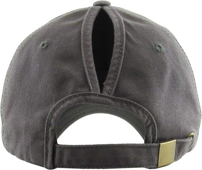 Classic Plain Ponytail Messy High Bun Headwear Adjustable Cotton Trucker Mesh Glitter Hat Baseball Cap