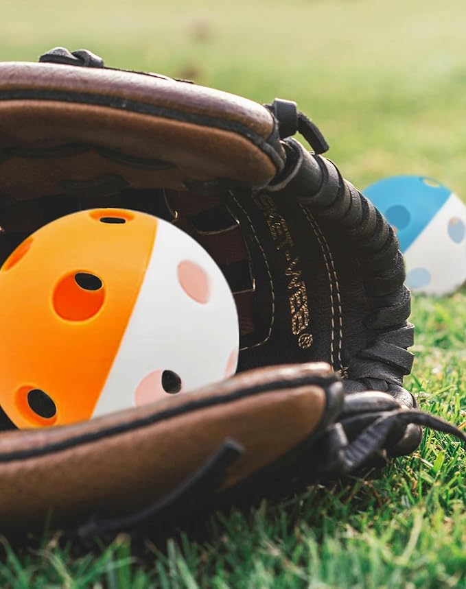 Tarutaru 20 Pack Plastic Practice Balls for Baseball & Softball - Soft Ball for Baseballs Hitting, Pitching, Batting Training, Lightweight Hollow Limited Flight Indoor & Outdoor Sport Diameter 2.83in