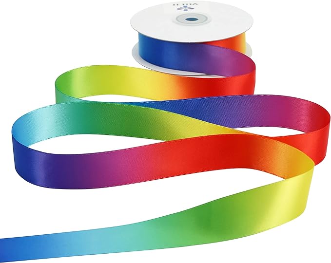 MEEDEE Satin Rainbow Ribbon 1 Inch by MEEDEE