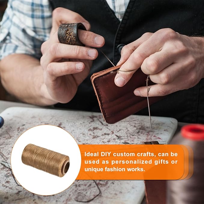 MECCANIXITY Waxed Thread, 197 Yard 1mm 210D Flat Wax Thread Polyester Waxed - Image 6