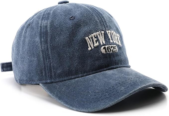 New York Hat Washed Baseball Cap Unisex Sun Hat Adjustable Trucker Cap