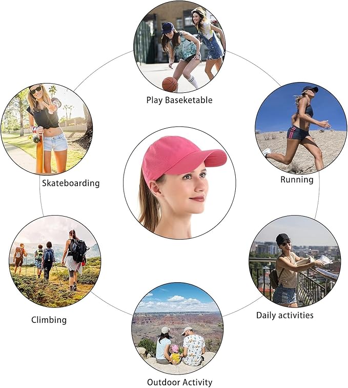 Criss Cross Hat Washed Distressed Baseball Cap Ponytail Hat High Messy Bun Ponycap for Women