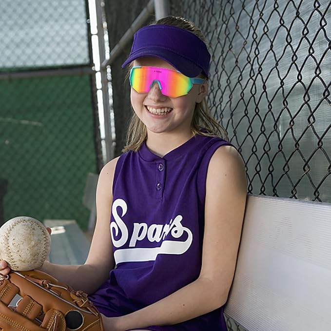 X-TIGER Polarized Youth Baseball Sunglasses UV400 Kids Sunglasses Boys Girls 8-12 Youth for Softball Cycling Sports Glasses