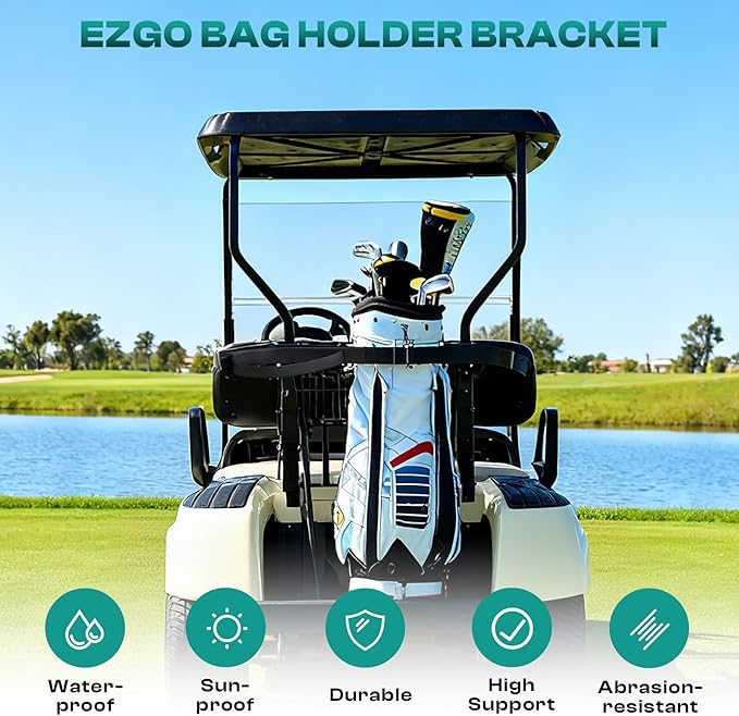 DRIVE UP Golf Cart Bag Holder Bracket for EZGO TXT 1994-Up Gas and Electric Golf Cart Bag Strap Rack Assembly OEM 71851-G01