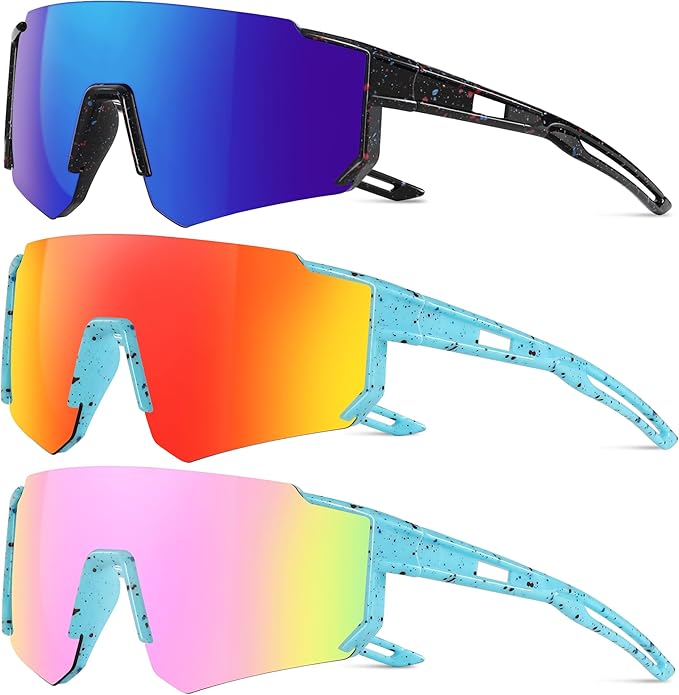Kids Sunglasses Polarized - UV400 Protection Boys Youth Cycling Goggles Baseball Sunglasses with Glasses Strap