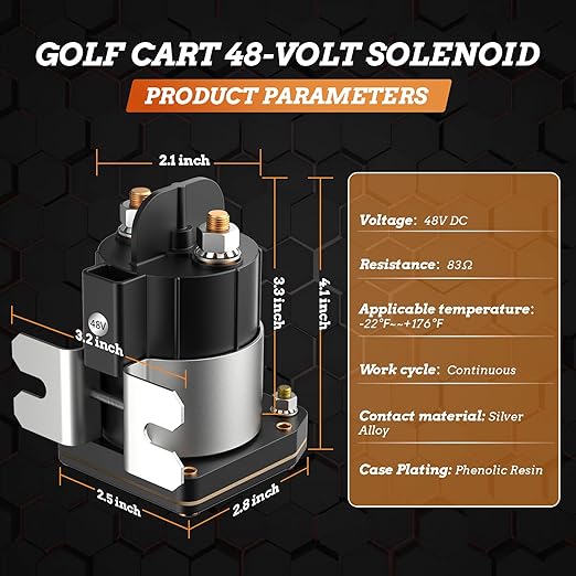 Heavy Duty 48V Golf Cart Solenoid for Yamaha Drive G22/G29 Electric 2007-up Models, 4 Terminal G29 Golf Cart Solenoid Relay Assy Replacement OEM# JU6-H1950-00 JU6-H1950-00-00 JU6H19500000