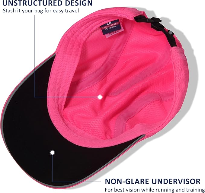 GADIEMKENSD Women's Race Day Running Cap Performance Mesh Hat - Excellent Ventilation, Lightweight, Reflective Safety