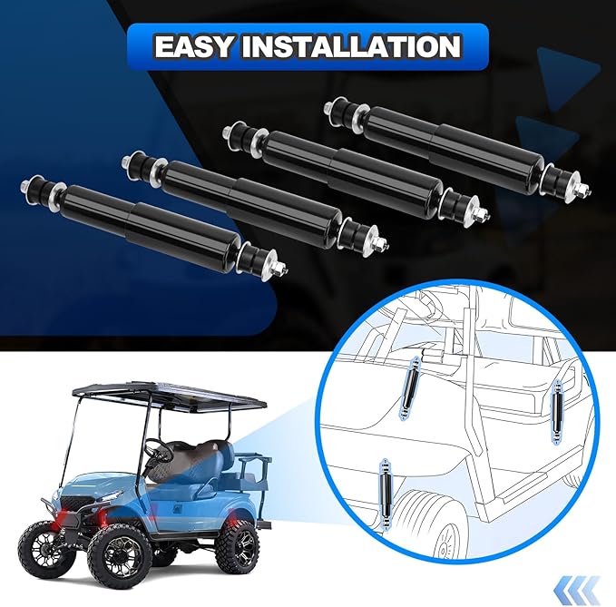 4PCS Front and Rear Shock Absorbers Compatible with EZGO TXT Golf Cart 1994-Up Gas & Electric Models Replace# 76418-01, 70928-G01