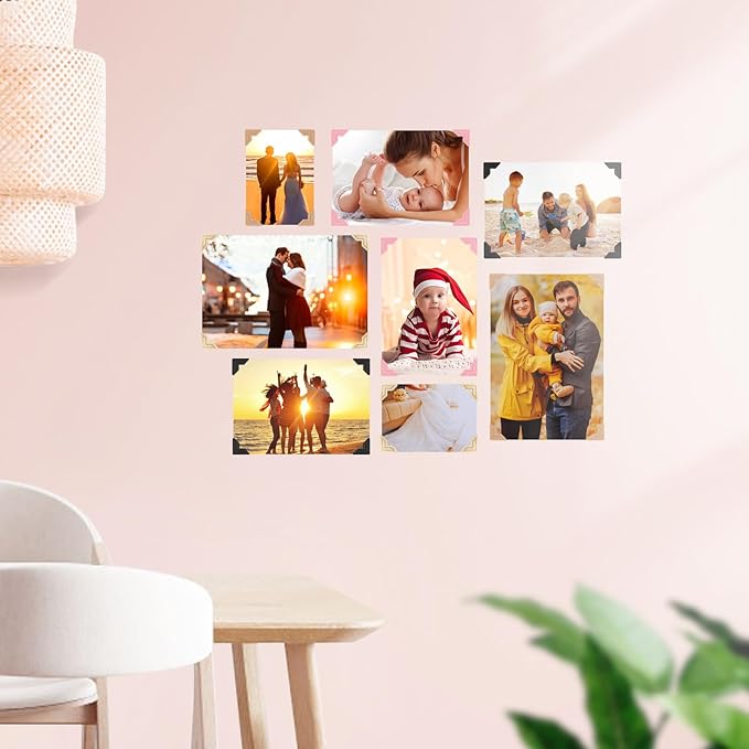 GOONAVI 15 Sheets 360 PCS Cowhide Photo Corners Notebook, Self-Adhesive Corners - Image 6