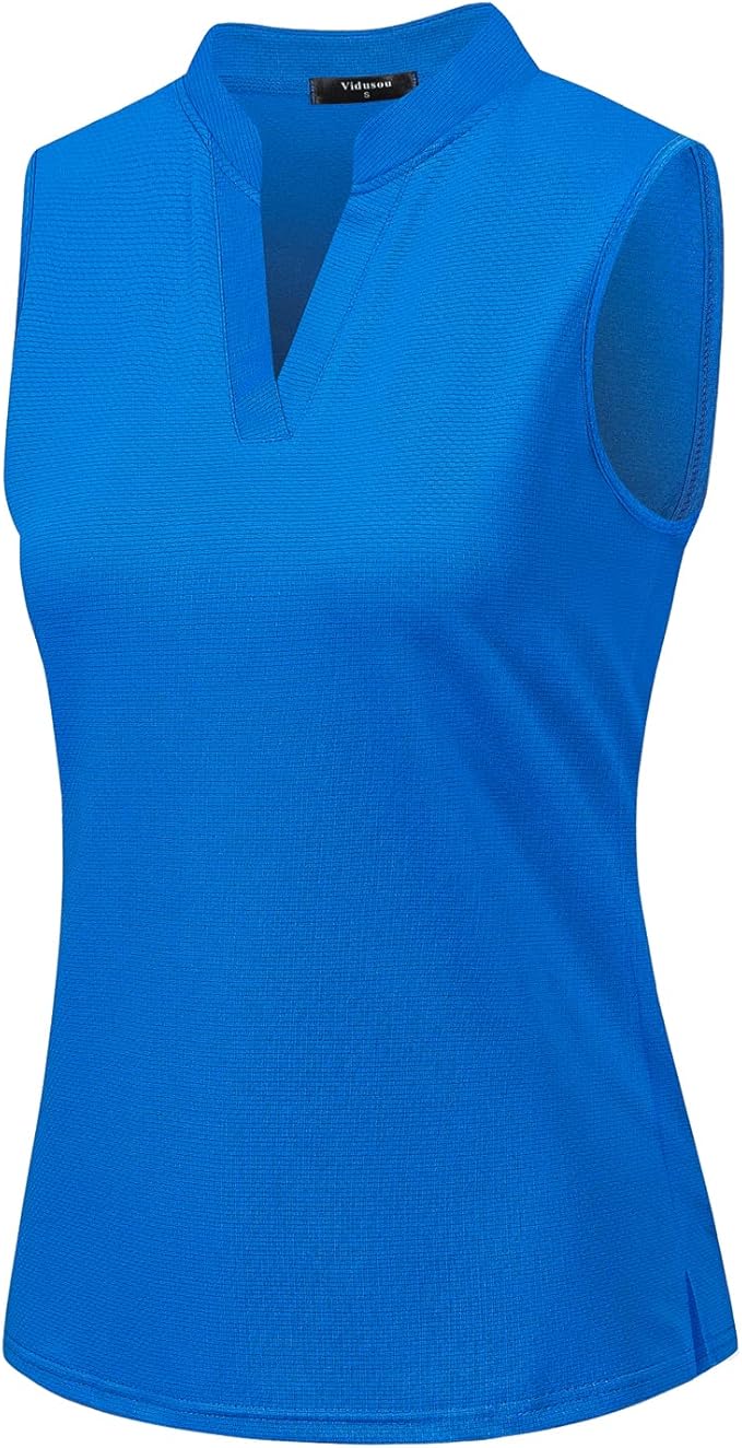 Womens Sleeveless V Neck Golf Polo Shirts