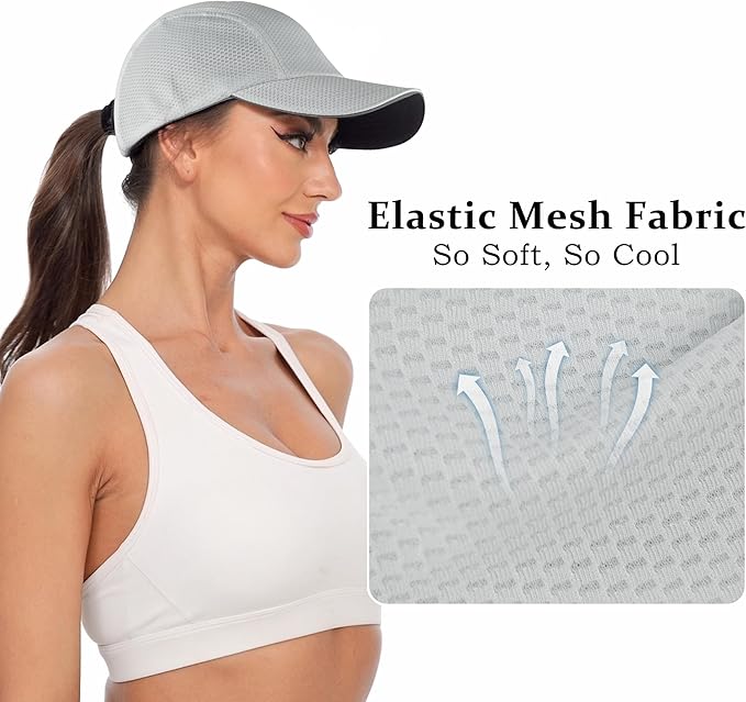 GADIEMKENSD Women's Race Day Running Cap Performance Mesh Hat - Excellent Ventilation, Lightweight, Reflective Safety
