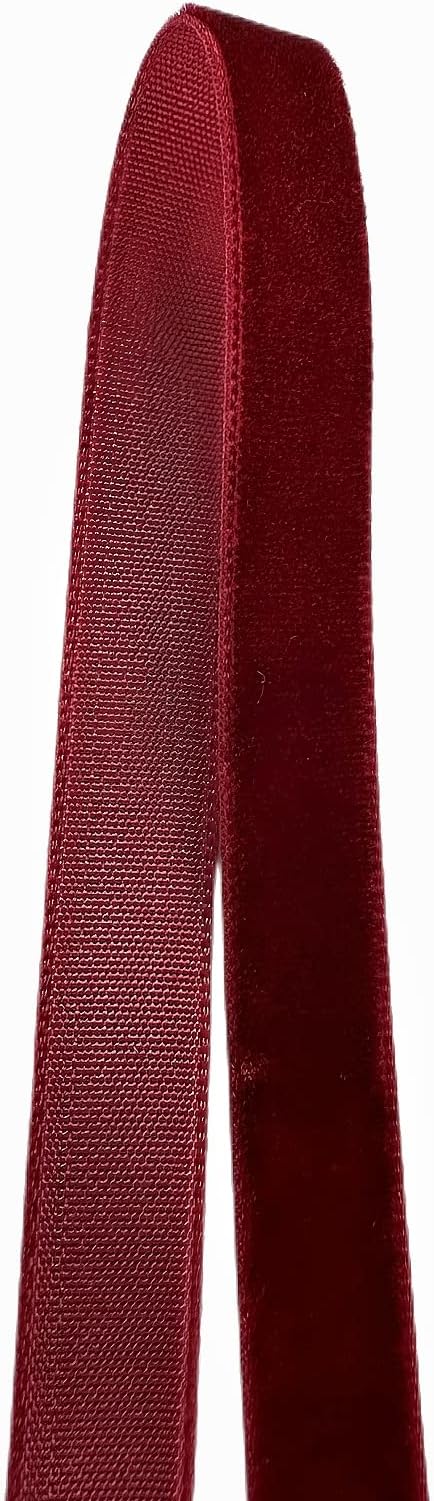 Vintage Burgundy Velvet Ribbon, 3/8 Inch X 25Yd - Image 3