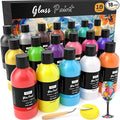 Nicpro 18 Colors Acrylic Glass Paint Set Large Bulk Enamel & Ceramic Painting by Nicpro