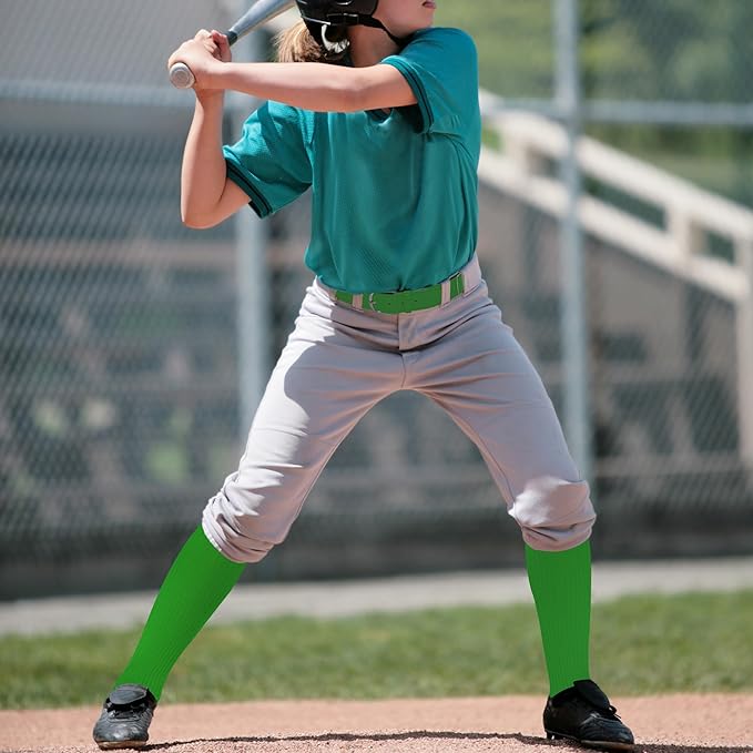 Dxhycc Youth Baseball Socks and Belt Combo Set Softball Baseball Socks and Elastic Waist Belt for Youth Boys Girls