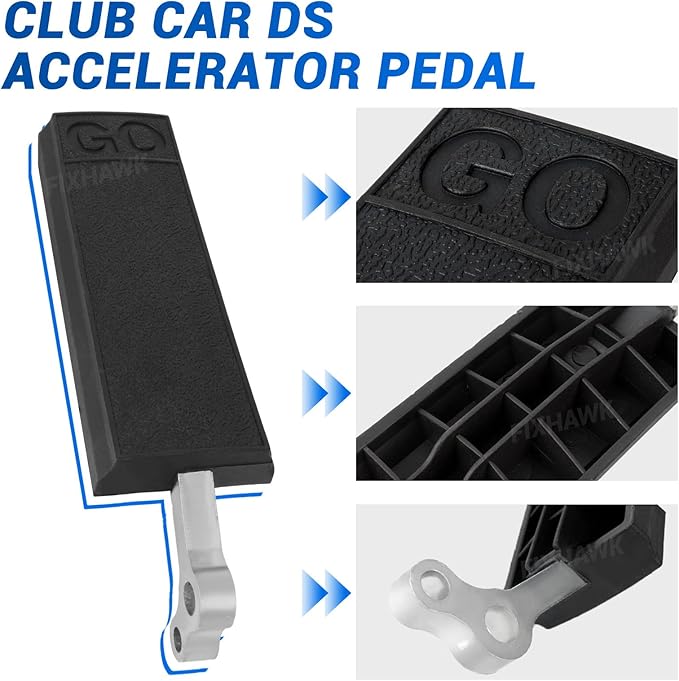 Club Car DS Accelerator Pedal Repair Bag Fits Club Car DS Carryall 1996-UP Golf Cart,Included Brake Block Mounting Set & DS Accelerator Pedal,OEM# 1017696 1011402 101187702 1011694