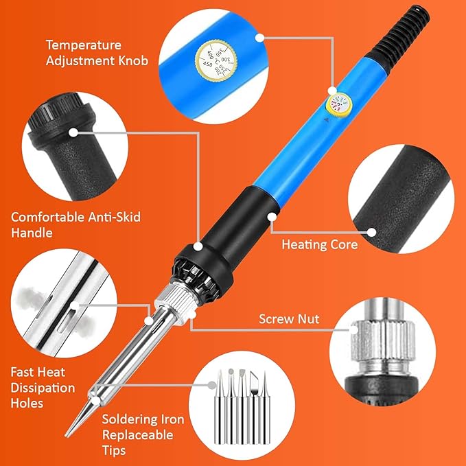 Electric Sodering Iron Kit set 110V 60W Adjustable Temperature Soldering Iron - Image 3