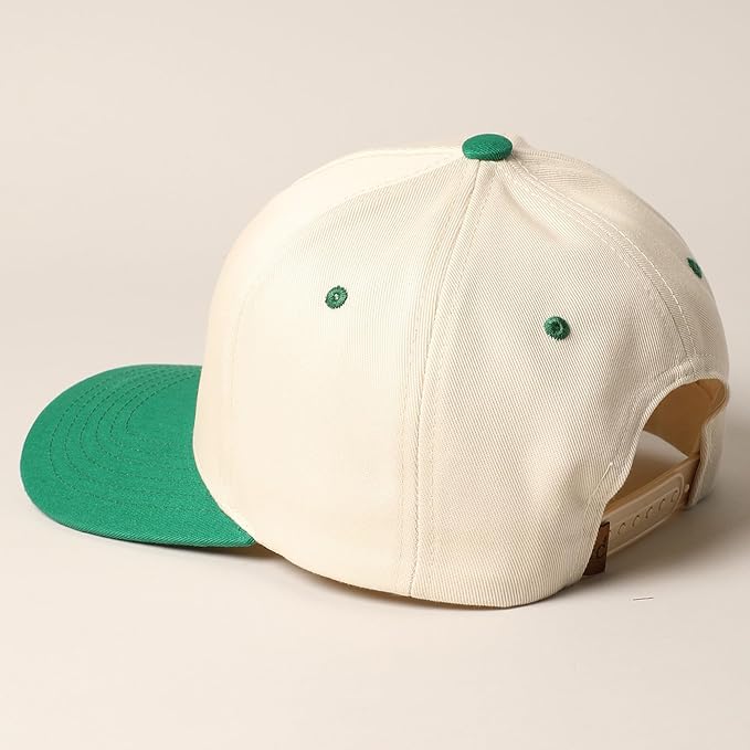 MIRMARU Two-Tone Vintage Canvas Trucker Hats for Men & Women, Adjustable Size Baseball Caps with Trendy Embroidered Design