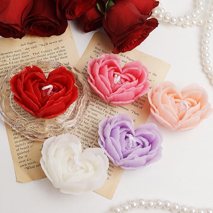 2Pcs Heart Flower Candle Wax molds Silicone Shapes - Image 6