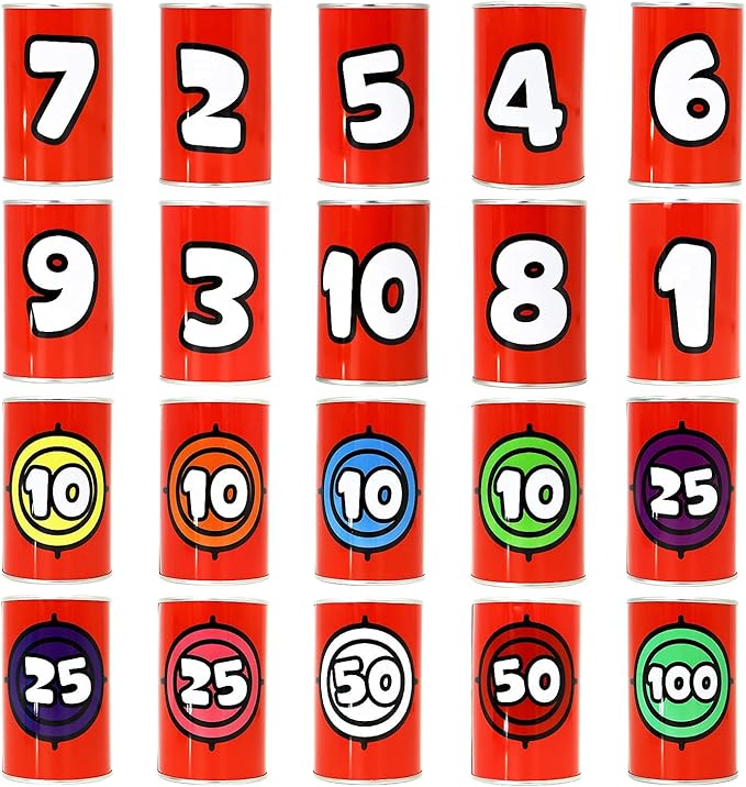 JOYIN 13 Pcs Carnival Party Bean Bag Toss Game, Sturdy Knockdown Can, Birthday - Image 4