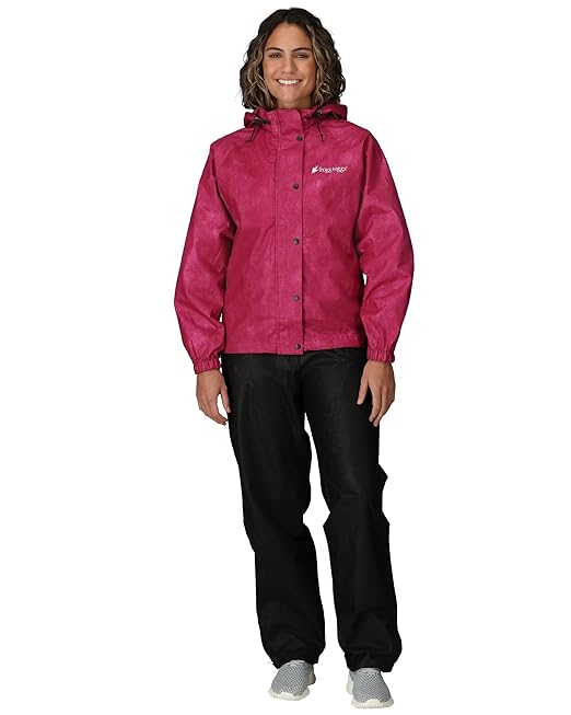 Frogg Toggs All Purpose Women's Rain and Wind Suits, Cherry/Black, Large