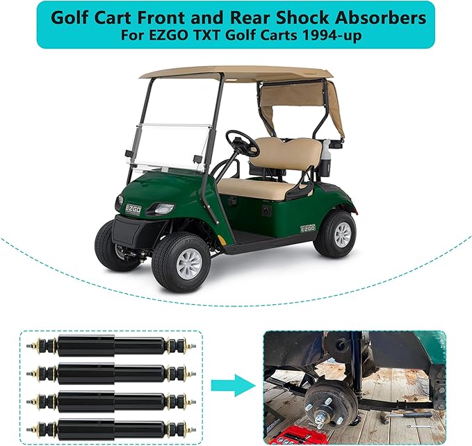 10L0L Golf Cart Shocks for EZGO TXT Front and Rear Shocks Absorbers 1994-Up Gas & Electric Models, Replaces OEM #76418-01, 70928-G01 Nivel Part #5006-4 PCS