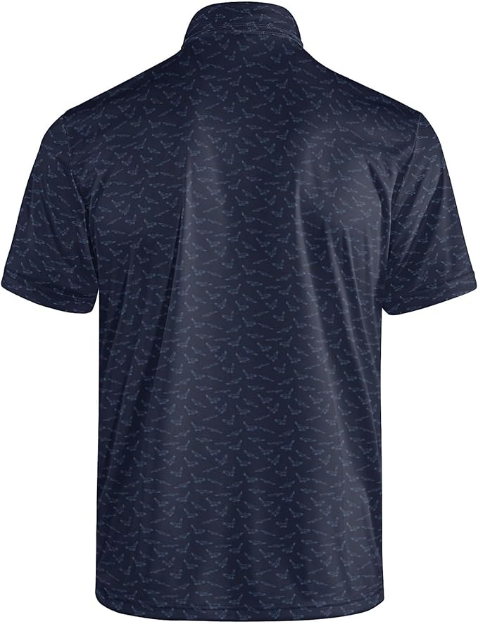 Golf Polo Shirts for Men Funny Print Short Sleeve Golf Shirts Performance Golf Polos