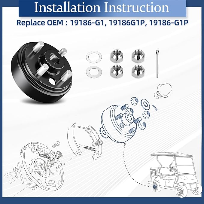 Golf Cart Brake Drum/Hub Assembly for EZGO