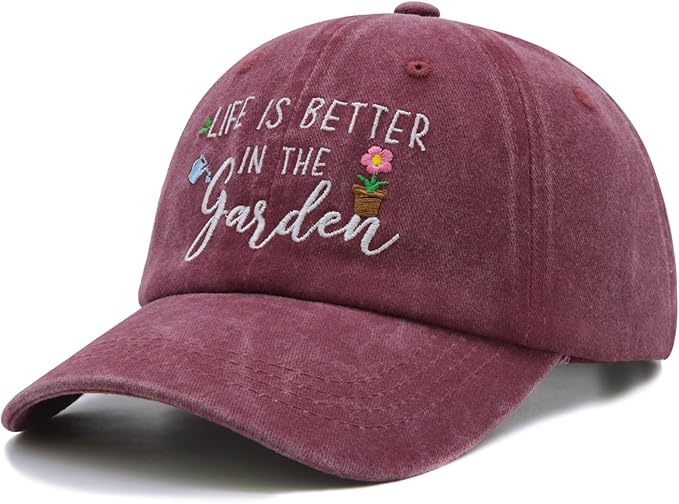 Gardening Gifts for Women, Gardening Hat, Mothers Day Plant Gift for Mom Grandma, Adjustable Embroidered Baseball Cap