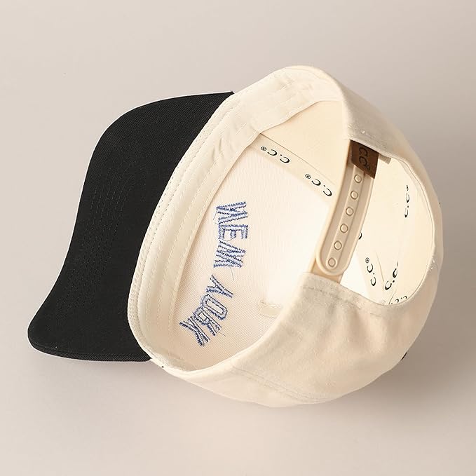MIRMARU Two-Tone Vintage Canvas Trucker Hats for Men & Women, Adjustable Size Baseball Caps with Trendy Embroidered Design