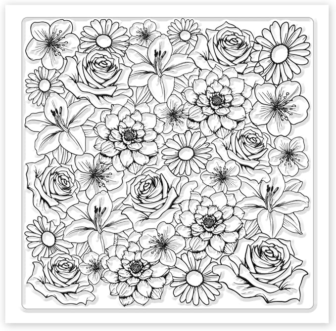 CHGCRAFT Flowers Polymer Clay Texture Sheets Rose Daisy Silicone Texture Stamp - Image 8
