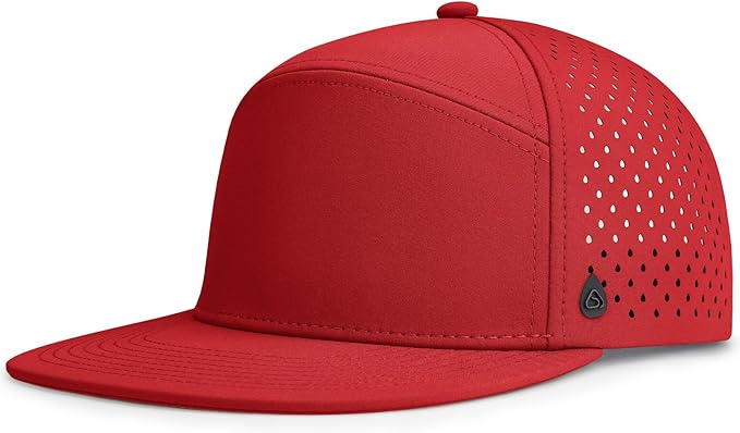 AOPREL Flat Brim Baseball Cap for Men Adjustable Water-Resistant Performance Hat with Breathable Laser Perforated