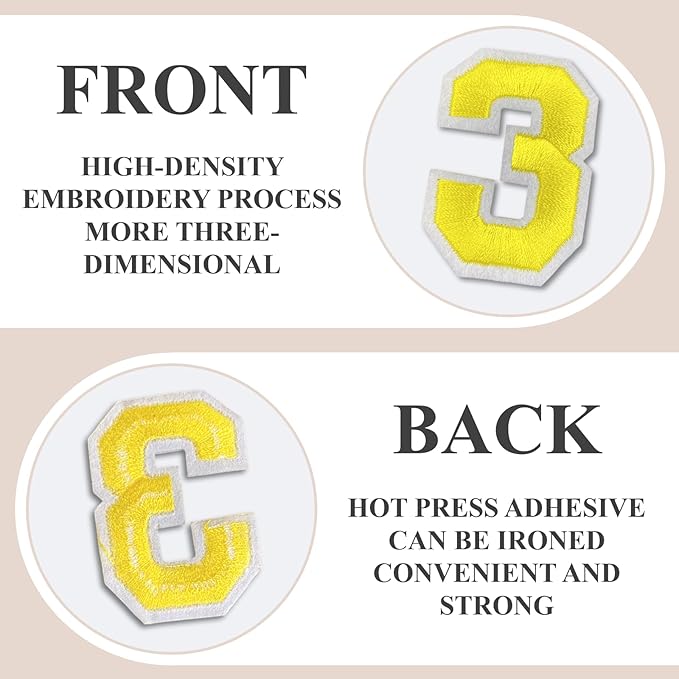 Number Iron On Patches, Numbers 0-9 Embroidery Applique Patch, DIY Decorative - Image 3