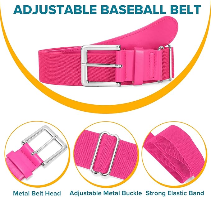 Baseball Socks and Belt Combo for Youth Adult - Softball Sock and Belt for Boys and Girls (2 Pairs of Socks & 1 Belt)