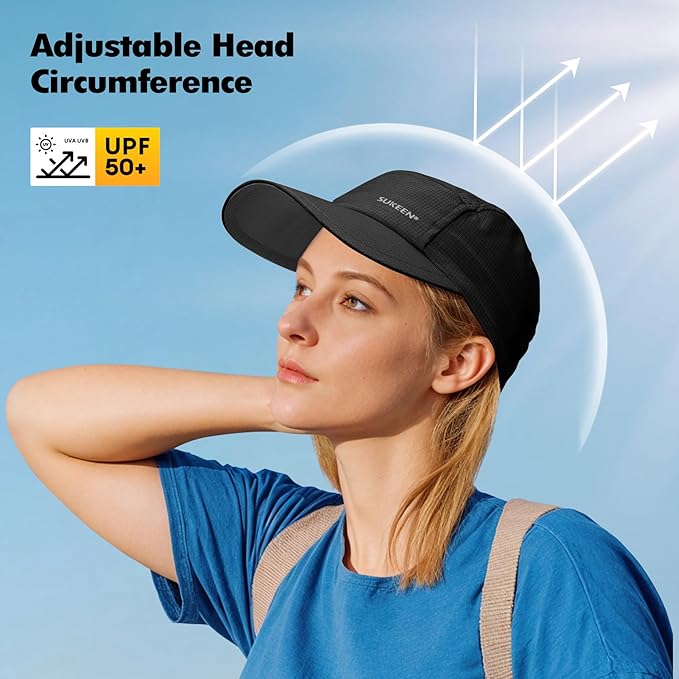 Sukeen Lightweight Sun Hat for Women Men,Quick Drying Baseball Cap UPF50+ Running Hats Foldable Sport Cap for Outdoor Daily