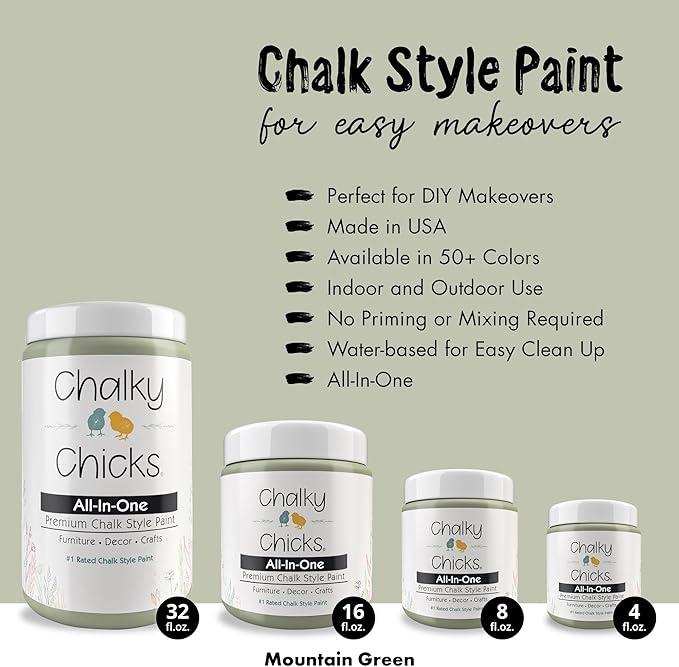 Chalky Chicks 8 Fl Oz Matte Mountain Green Chalk Paint - Image 2