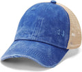 Criss Cross Hat Washed Distressed Baseball Cap Ponytail Hat High Messy Bun Ponycap for Women